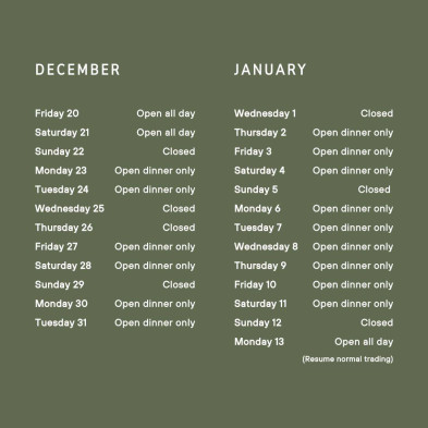 Holiday Hours Olive 2